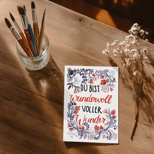 Du bist wundervoll -A5 Karte
