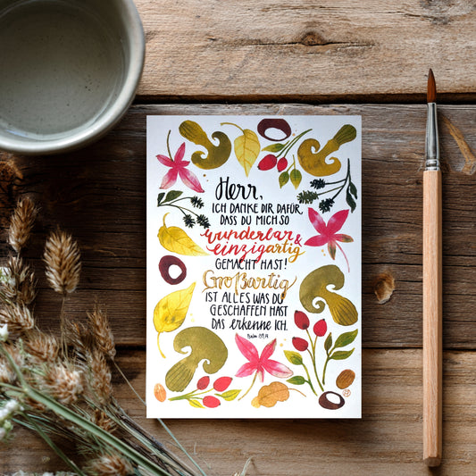 Bibelvers in Aquarell - Psalm 139